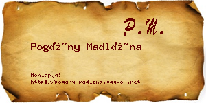Pogány Madléna névjegykártya